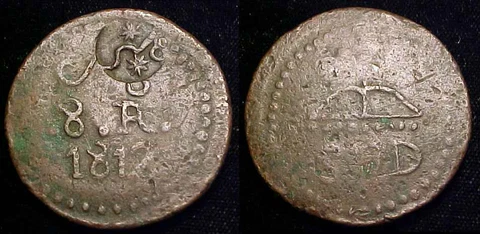 MEXICO 1812 Oaxaca SUD w/ Morelos C/M 8 Reales *Unlisted Type* Cover