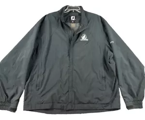 footjoy dryjoy Full Zip Windbreaker Jacket Men’s XL Black Neshanic Valley Golf - Picture 1 of 10
