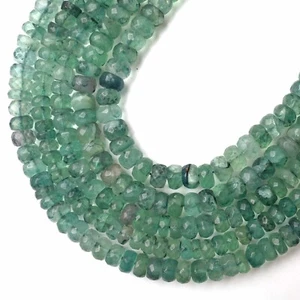 Cuentas rondelle facetadas de fluorita verde natural hilo de 13 pulgadas 9-10 mm cuentas - Imagen 1 de 8