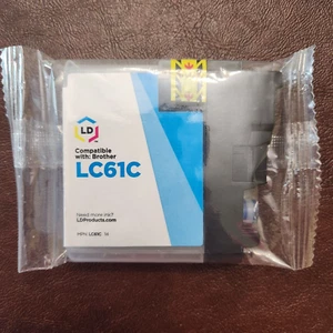 LD Compatible LC61C Brother LC61 Cyan Ink Cartridge DCP-165c DCP-585CW DCP-375CW - Picture 1 of 2