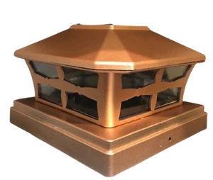 Garden Solar Copper Post Deck Fence Cap Lights SMD LED Vinyl/PVC Wood Post 5X5 - Picture 1 of 57