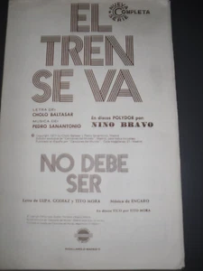Partitura / Cancionero - Nino Bravo ( El tren Se va & No debe ser ) Originales - Bild 1 von 4