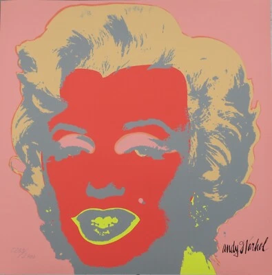 NEW Andy Warhol Marilyn Munroe Collection Art Poster Print Wall Art Canvas Peach - Image 1 of 4