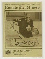 JONAS GUSTAVSSON ~ Rookie Headliners ~ 2009-10 Upper Deck #RH30 ~ MAPLE LEAFS