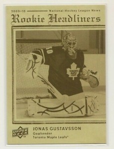 JONAS GUSTAVSSON ~ Rookie Headliners ~ 2009-10 Upper Deck #RH30 ~ MAPLE LEAFS