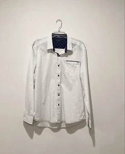 7 Diamonds Buckle Exclusive “All On Me” XL Long Sleeve Shirt, White/Navy Dots - Picture 1 of 10