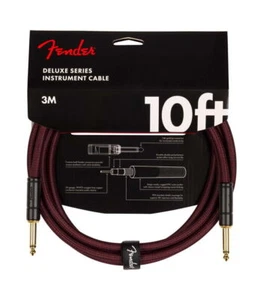 Fender Deluxe TWEED Electric Guitar/Instrument Cable, 10' ft, OXBLOOD RED - Picture 1 of 1