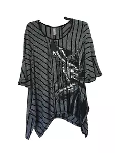 Beautiful Taking Shape Size XSP H-Low Bell Sleeve Top Crystals Studs BNWT - Picture 1 of 8