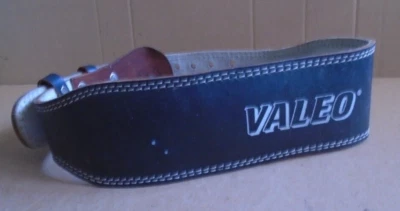 VALEO 4" Cinturón de Levantamiento de Pesas Cuero Acolchado Soporte Espalda Negro Foto 1 de 4
