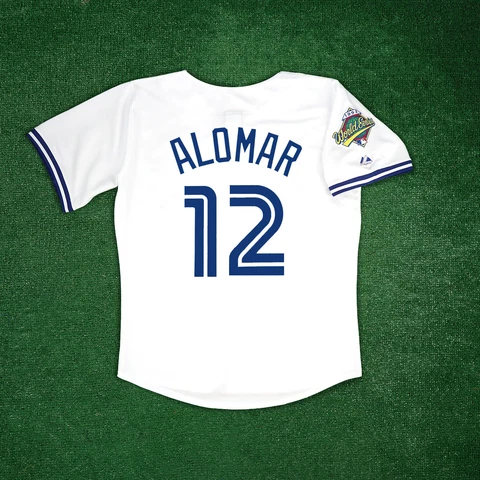 Roberto Alomar 1993 Toronto Blue Jays Men's Cooperstown World Series Home Jersey Cover