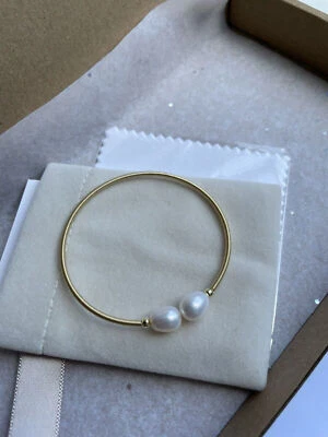 Nuevo Brazalete AAA+ Perla Blanca Natural Mar del Sur Oro 14k P Foto 1 de 4