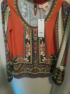  Womens  Top Blouse Elastic Long Sleeve size  S peachpuff NWT - Picture 1 of 12