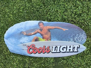 *RARE* 2002 Coors Light Beer Surfer Surfing Tin Bar Sign - 17”x 39” - Picture 1 of 3