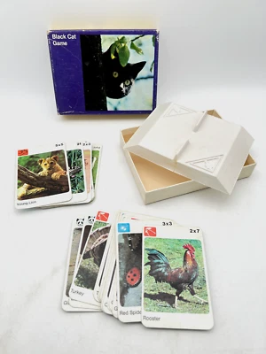 Vintage 1973 BLACK CAT GAME Pony Lion Tiger Toad Okapi Cards Otto Ravensburg - Image 1 of 4