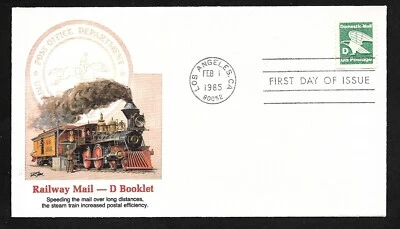 #2113a (22c) "D" Eagle Booklet Single -Railway Mail Cachet - Fleetwood FDC - Image 1 of 2