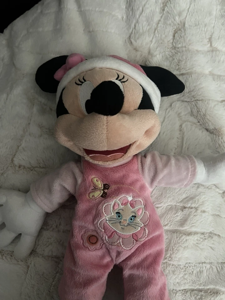 DISNEY Minnie Mouse Stuffed Doll 13” in Aristocats’ Marie Pajamas “Rare Find” - Image 1 of 4
