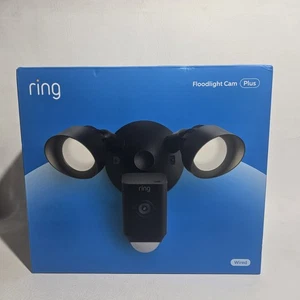 Ring - Floodlight Cam Plus Telecamera di Sorveglianza da Esterno Cablata 1080p - Nero - Foto 1 di 8