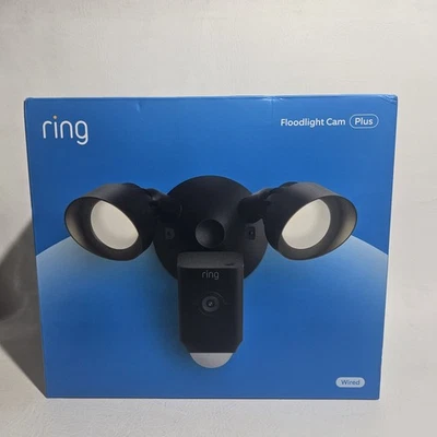 Ring - Floodlight Cam Plus Outdoor Wired 1080p Surveillance Camera - Black - Image 1 of 4