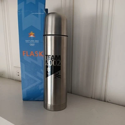 Juegos Olímpicos de Invierno 2002 vintage, botella térmica, frasco, en caja Foto 1 de 4