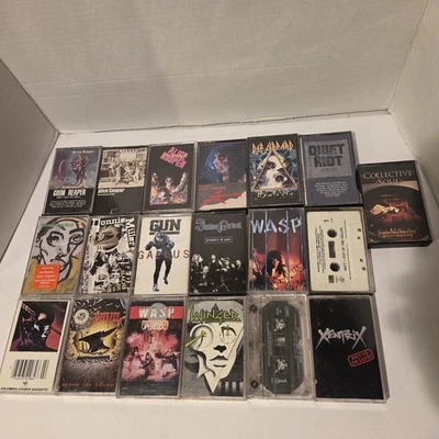 19 Rock Cassettes Classic Hard Heavy Metal Mixed Lot  80s Hair Cooper, Judas - Image 1 of 4