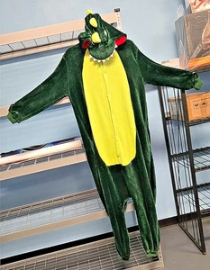 Silver Lilly Dinosaurier Godzilla Unionsuit Cosplay Halloween Kostüm XL mit Füßen - Bild 1 von 14
