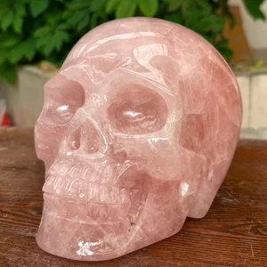 7.7LB Top Natural Rosa Cuarzo Energía Calavera Tallada a Mano Cristal Reiki - Imagen 1 de 5