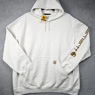 Sudadera con Capucha Carhartt Para Hombres 2XL XXL Blanca Exterior Peso Medio Calce Suelto Nueva con Etiquetas Foto 1 de 4