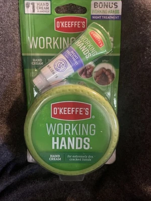 Crema de manos O'keeffe's Working 2,7 oz con tratamiento nocturno adicional nueva sellada  Foto 1 de 2