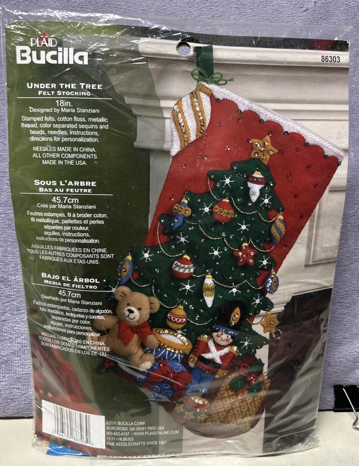 Bucilla “Under The Tree” 2011 Felt Stocking Kit 18" Maria Stanziani #86303
