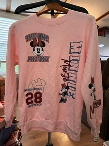 Felpa sottile manica lunga rosa Minnie Mouse nuova con etichetta - Foto 1 di 8
