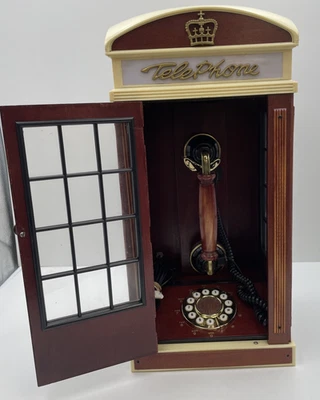 Indoor Telephone Box Brown/Cream Wood/Plastic 17.5 in Tall Touch Phone       W10 - Image 1 of 4