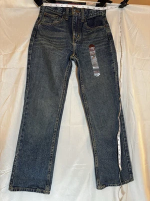 New Arizona Boys Denim Size 14 Slim Adjustable Waist Boot Cut Jeans - Image 1 of 4