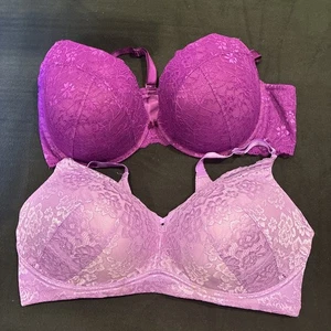 2 sujetadores tórridos 46DD púrpura encaje con aros y sin alambre acolchados 15567635 43236091 sujetadores - Imagen 1 de 19