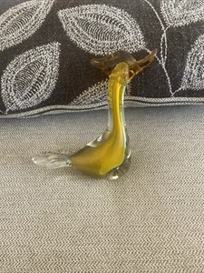Vintage Murano Kunstglas Golden Bernstein Ente - Bild 1 von 10