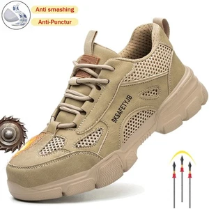 Fashion Safety Shoes Men Steel Toe Sneakers Puncture Proof Breathable Work Boots - Picture 1 of 16