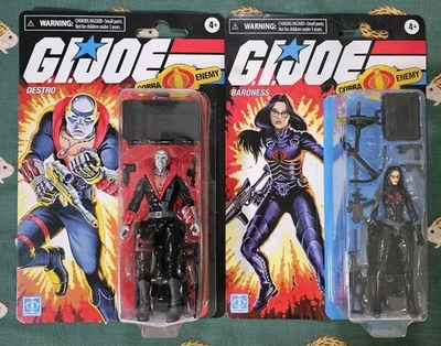 Lote de figuras de acción GI Joe Retro Collection Baroness & Destro 2020 Walmart Exc Foto 1 de 4