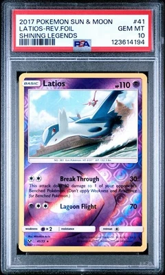 2017 Pokemon Sun & Moon Shining Legends # 41 Latios Reverse Foil PSA 10 GEM MINT - Image 1 of 2