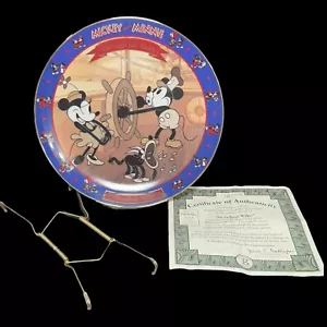 Mickey & Minnie Through the Years Steamboat Willie 1928 Plate COA & Hanger 1995 - Bild 1 von 15
