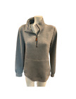 Gray Quilted 1/2 Zip Hand Warmer Pocket Pullover Sweatshirt Women's SZ M