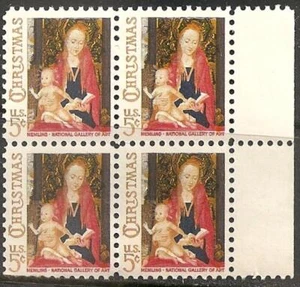 1966 US Scott#1321 Christmastime 'Madonna & Child' 5c BLOCK OF 4 MNH OG - Picture 1 of 1