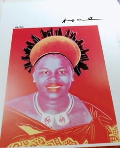 Andy Warhol - Queen Ntombi Druck signiert mit Echtheitszertifikat #112/200 8"x10" voll 11"x14 - Bild 1 von 8