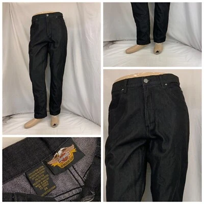 Harley Davidson Jeans Sz 14 Black Cotton Poly Straight Mint YGI P1-36 - Image 1 of 4