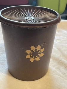 Vintage Tupperware braun Pilz Servier Kanister und Deckel Nr.1626-4 RETRO - Bild 1 von 5