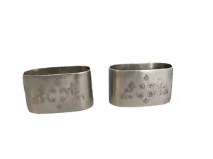 dos ANILLOS DE SERVILLETA WILKENS PATRÓN FRISO PLATA 800 - Imagen 1 de 3