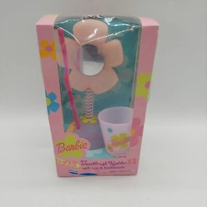 2001 Mattel Nostalgic Flower Barbie Toothbrush w/ Holder & Cup Beauty 101 Smile - Picture 1 of 7