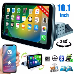 10in Single DIN Rotatable Android 13 Car Radio Stereo GPS Navi BT CarPlay 2+32G - Picture 1 of 16