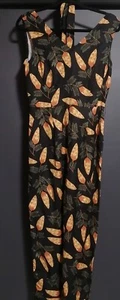 Princess Highway Wide Leg Linen Blend Jumpsuit, Leaf Print 8 Bnwt - Picture 1 of 5