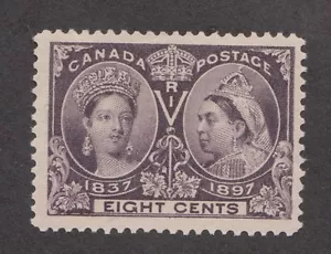 Canada No. 56, 8c dark violet Jubilee. VF with 2 jumbo margins. Hinged w. owner - Picture 1 of 2