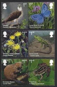 GREAT BRITAIN 2018 REINTRODUCED SPECIES SET OF 6 IN PAIRS FINE USED - Picture 1 of 1