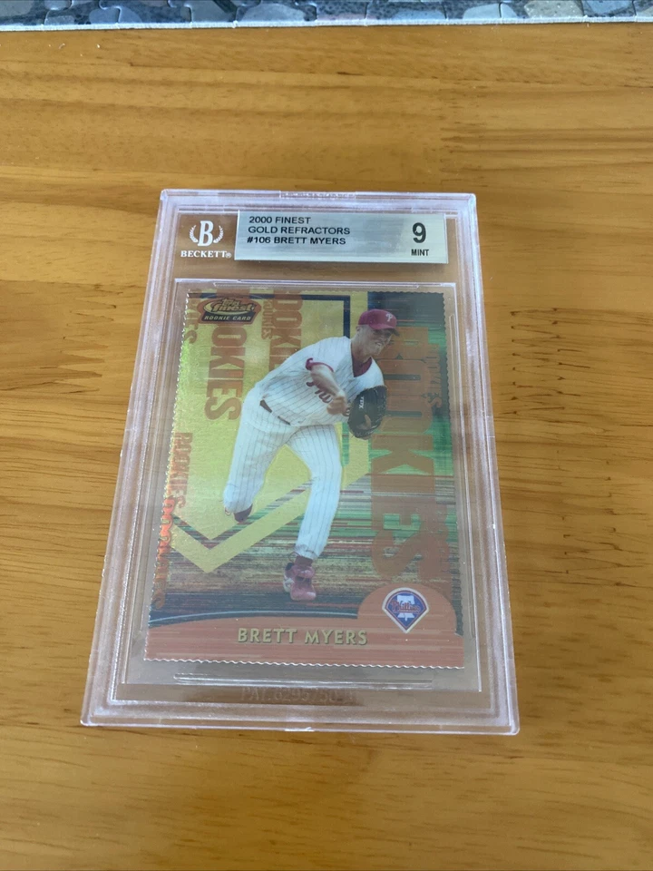 Brett Myers Topps Finest Gold Rookies Refractors 2000/100 RC BGS 9 Phillies Foto 1 de 2